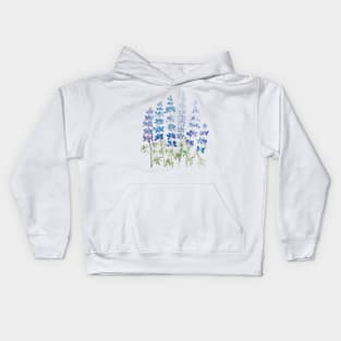 blue and purple lupin flowers Kids Hoodie